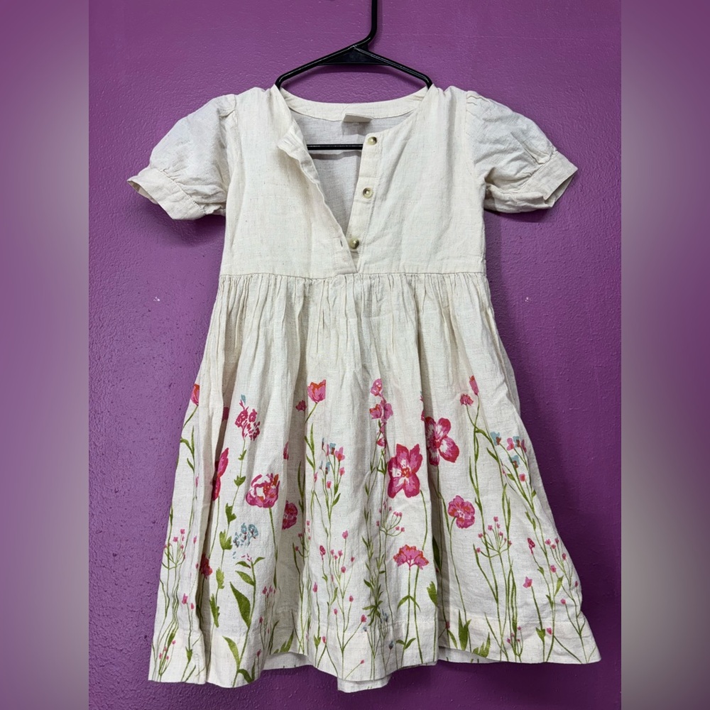 Charming Pink Floral Kids Dress